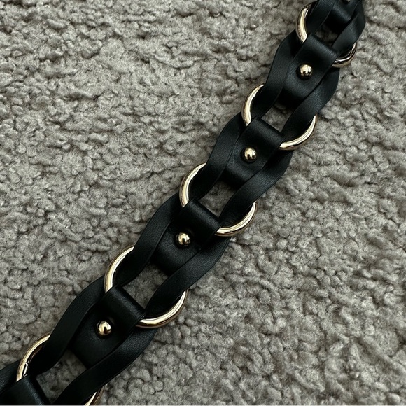 Michael Kors Womens Size S Braided Leather Belt Black - Picture 4 of 6